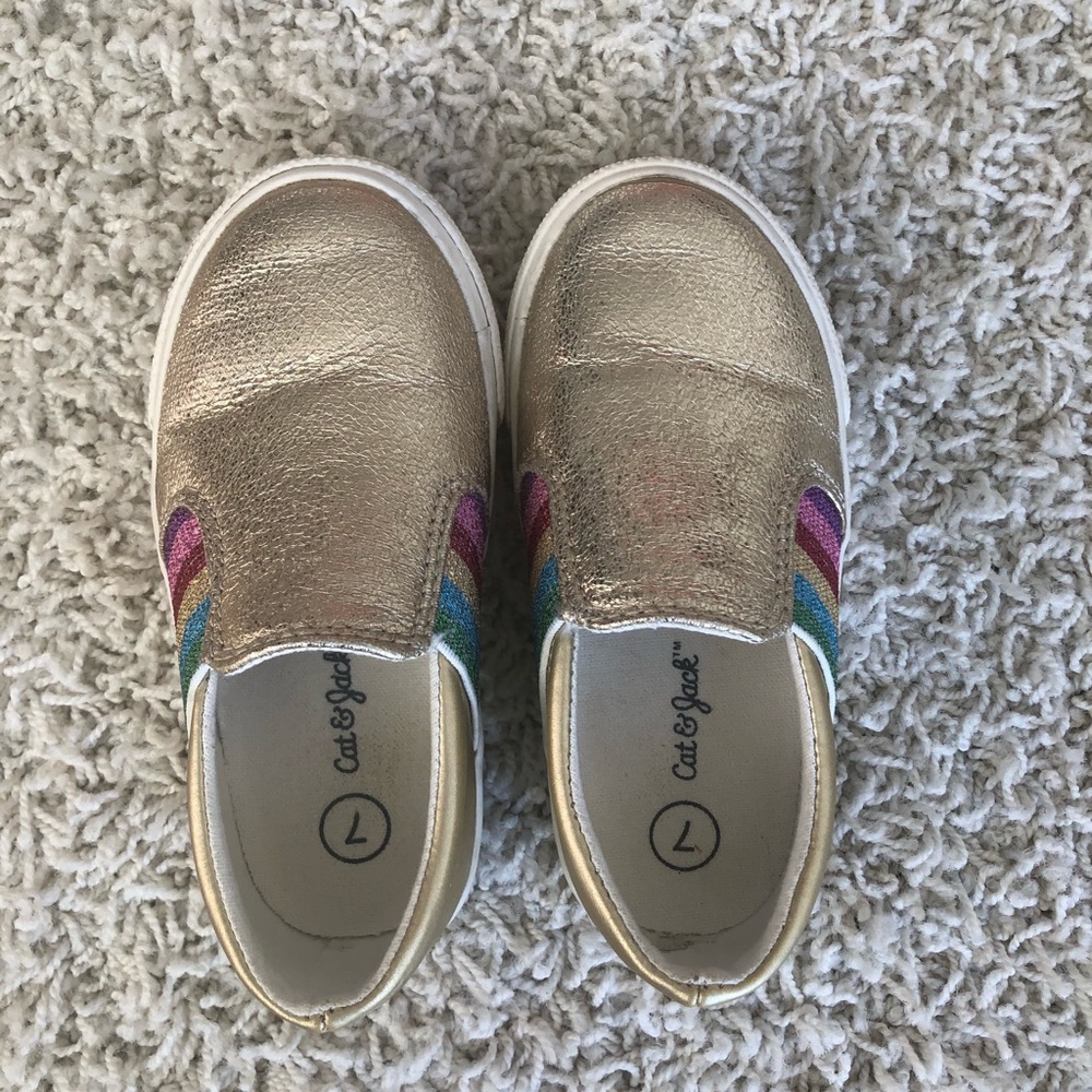 Cat & Jack Gold Toddler Sneakers size 7 - Picture 3 of 5
